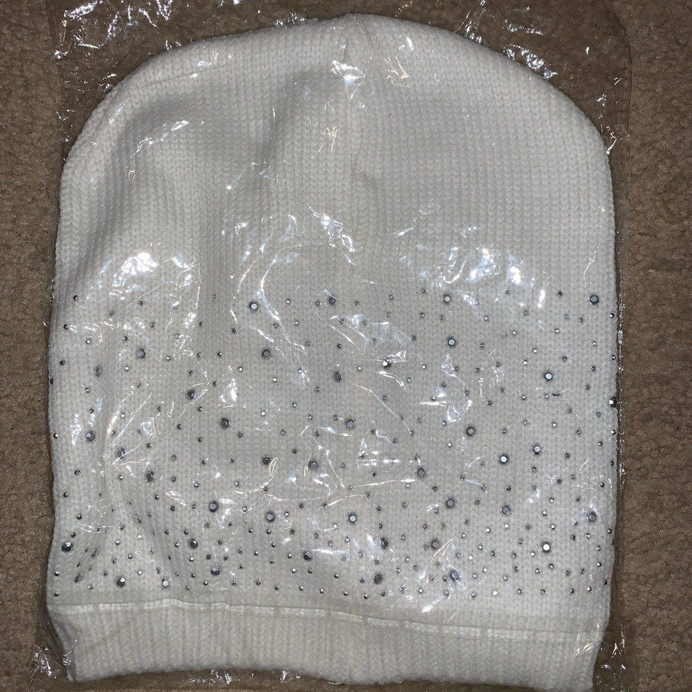White sparkle beanie